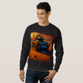 Cyber Desert Tank – Black Sci-Fi Glow Sweatshirt (Vorne ganz)