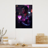 Cyber Dionysus: Purple Mist Reveler Poster (Küche)