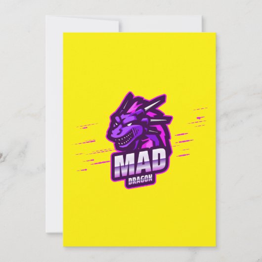 Cyber Dragon Gaming Emblem | Mythical Logo Einladung (Vorderseite)