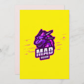 Cyber Dragon Gaming Emblem | Mythical Logo Einladung (Vorne/Hinten)