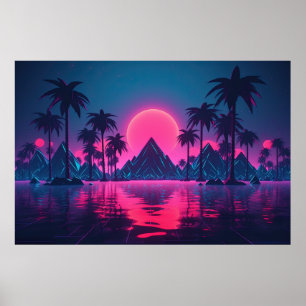 Cyber Dreamscape: Synthwave Symphony Poster