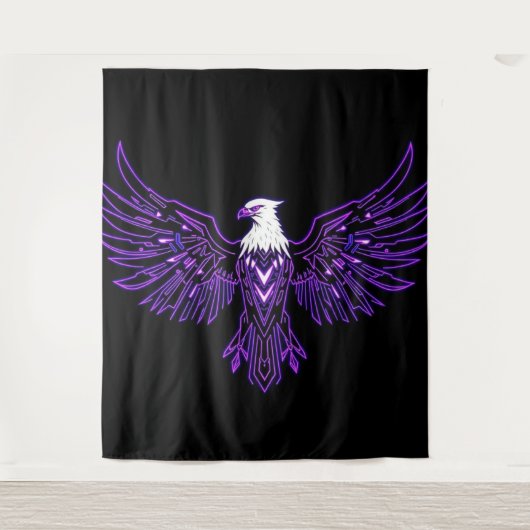 Cyber Eagle – Wächter der Zukunft Wandteppich (Vorderseite)