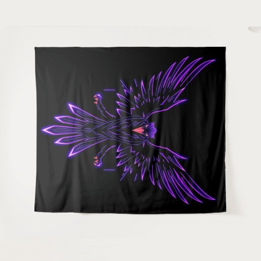 Cyber Eagle – Wächter der Zukunft Wandteppich (Vorderseite (Horizontal))