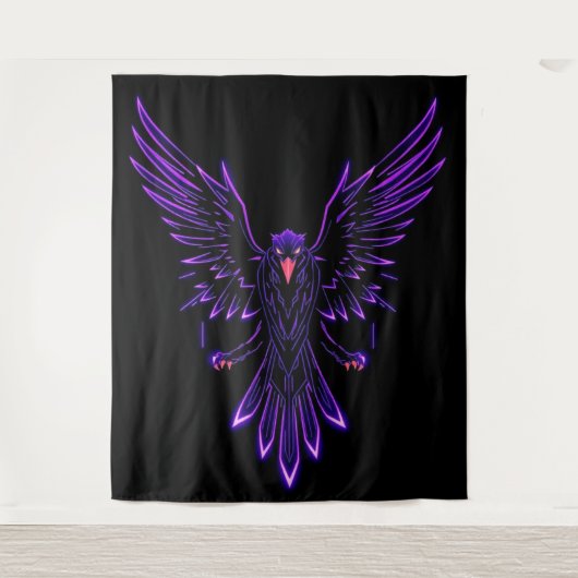 Cyber Eagle – Wächter der Zukunft Wandteppich (Vorderseite)