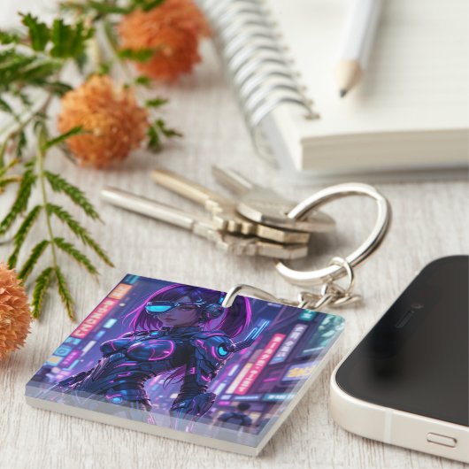 Cyber Edge Warrior moderner Schlüsselanhänger (Vorderseite rechts)