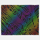 Cyber-elektrisches Regenbogen-Leiterplatte-Muster Fleecedecke (Vorderseite (Horizontal))