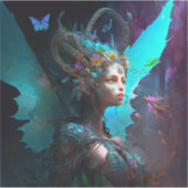 Cyber Fairy Fantasy Art Aufkleber (Vorderseite)