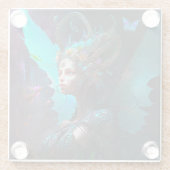 Cyber Fairy Fantasy Art Glasuntersetzer (Rückseite)