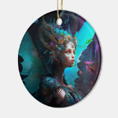 Cyber Fairy Fantasy Art Keramik Ornament (Links)