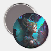 Cyber Fairy Fantasy Art Magnet (Vorderseite/Rückseite)