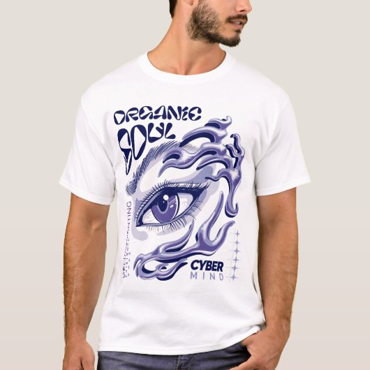 Cyber Fantasy Eye with Liquid Waves T-Shirt (Vorderseite)
