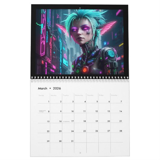 Cyber Fantasy Kalender (Mär 2026)