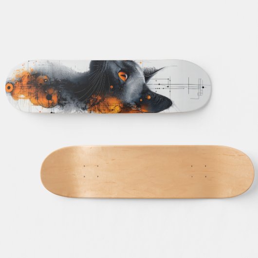 Cyber Feline Skateboard (Horizontal)