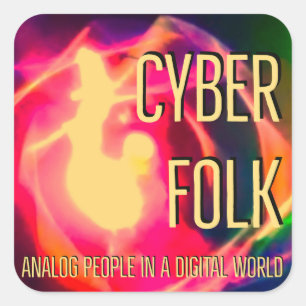 Cyber Folk Quadratischer Aufkleber
