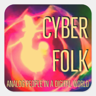 Cyber Folk Quadratischer Aufkleber