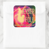 Cyber Folk Quadratischer Aufkleber (Tasche)