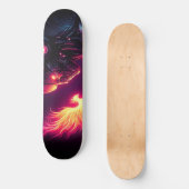 Cyber futuristischer Robot Phoenix Feuergeist Skateboard (Vorderseite)