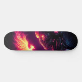 Cyber futuristischer Robot Phoenix Feuergeist Skateboard (Horizontal)
