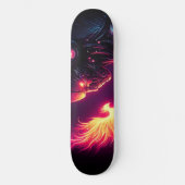 Cyber futuristischer Robot Phoenix Feuergeist Skateboard (Vorderseite)