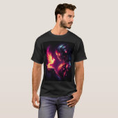 Cyber Futuristischer Robot Phoenix Feuergeist T-Shirt (Vorne ganz)