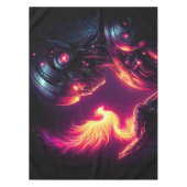 Cyber Futuristischer Robot Phoenix Feuergeist Tischdecke (Vorderseite)