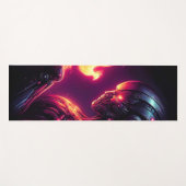 Cyber Futuristischer Robot Phoenix Feuergeist Yogamatte (Vorderseite (Horizontal))