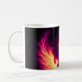 Cyber futuristischer Roboter-Phönix-Feuergeist Kaffeetasse (Links)