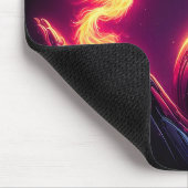 Cyber Futuristischer Roboter Phönix Feuergeist Mousepad (Ecke)