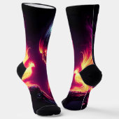 Cyber futuristischer Roboter-Phönix-Feuergeist Socken (Gewinkelt)