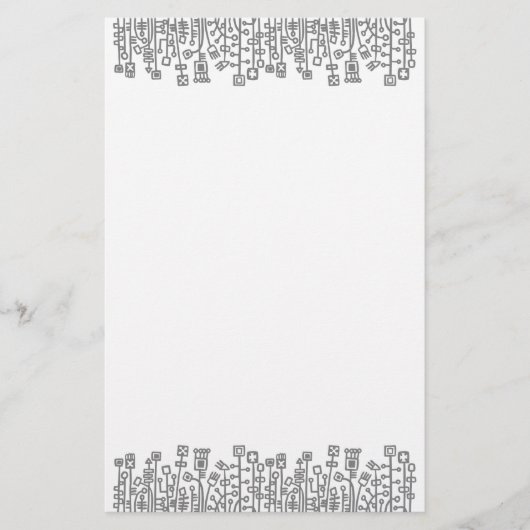 Cyber Garden - 50pc Black (grau) Briefpapier (Vorderseite)