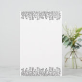Cyber Garden - 50pc Black (grau) Briefpapier (Stehend Vorderseite)