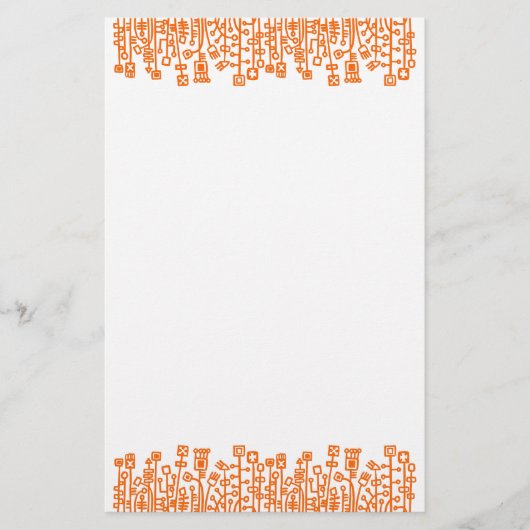 Cyber Garden - Orange Briefpapier (Vorderseite)