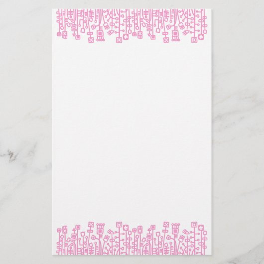 Cyber Garden - Rosa Briefpapier (Vorderseite)