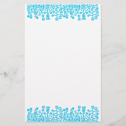 Cyber Garden - Sky Blue Briefpapier (Vorderseite)