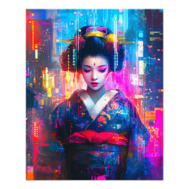 Cyber Geisha, eine Fusion von Tradition und Techno Fotodruck