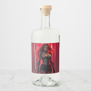 Cyber-Girl Alkoholflaschenetikett