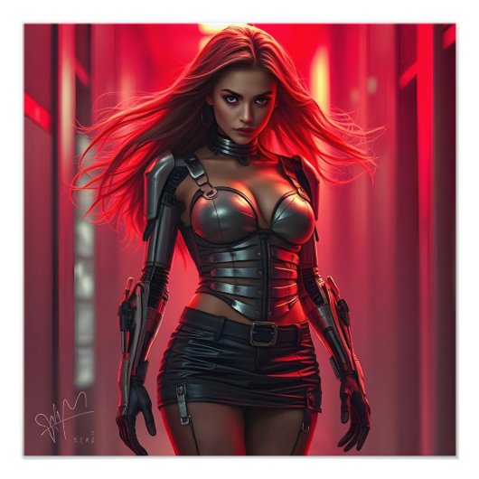 Cyber-Girl Fotodruck (Vorne)