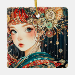 Cyber Girl Keramikornament