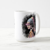 Cyber-Girl mit Perlenohrring Kaffeetasse (VorderseiteRechts)