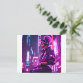 Cyber Girl Postkarte (Stehend Vorderseite)