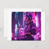 Cyber Girl Postkarte (Vorne/Hinten)