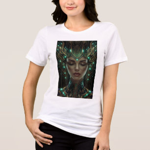 Cyber-Göttin des Lichts Tri-Blend Shirt
