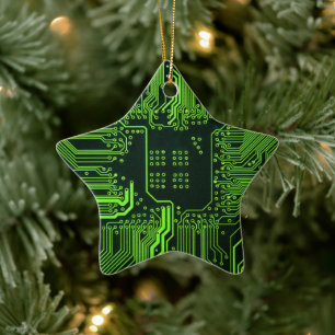 Cyber Green PCB Leiterplatten Leiterbahn Muster Ku Keramik Ornament