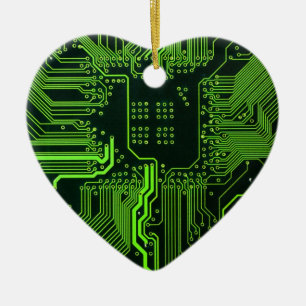 Cyber Green PCB-Schaltplatten-Leiterbahn-Muster-Ku Keramikornament
