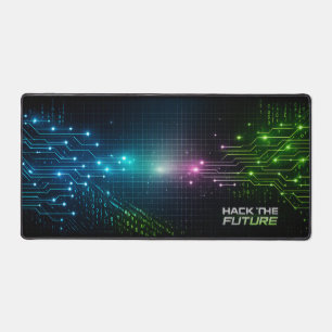  Cyber Grid Glow  für Tech-Teenager Schreibtischunterlage