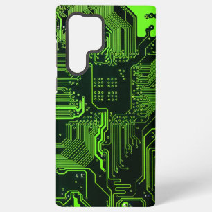Cyber-Grün-PCB-Schaltungsplatinen-Trace-Muster-Kun Samsung Galaxy Hülle