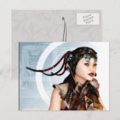 Cyber Grunge 3D Art Postkarte (Vorne/Hinten)