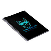 Cyber Guardian Neon Cat - Professional Tech & Codi Notizblock (Rechte Seite)