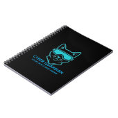 Cyber Guardian Neon Cat - Professionelle Technik & Notizblock (Linke Seite)