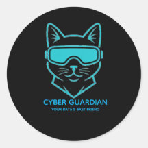 Cyber Guardian Neon Cat - Tech- und Laptop-Vinyl-A